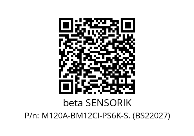   beta SENSORIK M120A-BM12CI-PS6K-S. (BS22027)