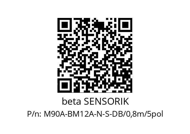   beta SENSORIK M90A-BM12A-N-S-DB/0,8m/5pol