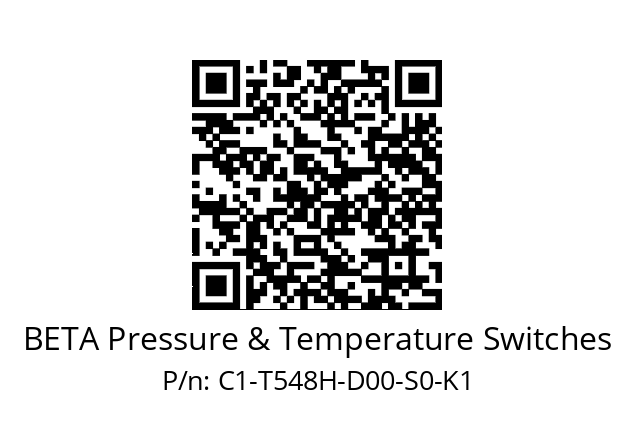   BETA Pressure & Temperature Switches C1-T548H-D00-S0-K1