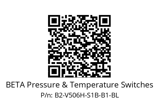   BETA Pressure & Temperature Switches B2-V506H-S1B-B1-BL