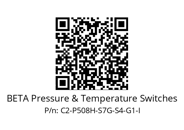   BETA Pressure & Temperature Switches C2-P508H-S7G-S4-G1-I