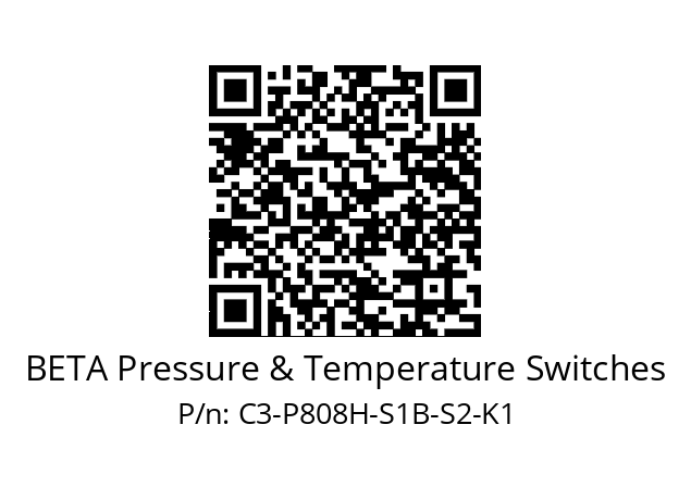   BETA Pressure & Temperature Switches C3-P808H-S1B-S2-K1