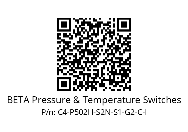   BETA Pressure & Temperature Switches C4-P502H-S2N-S1-G2-C-I