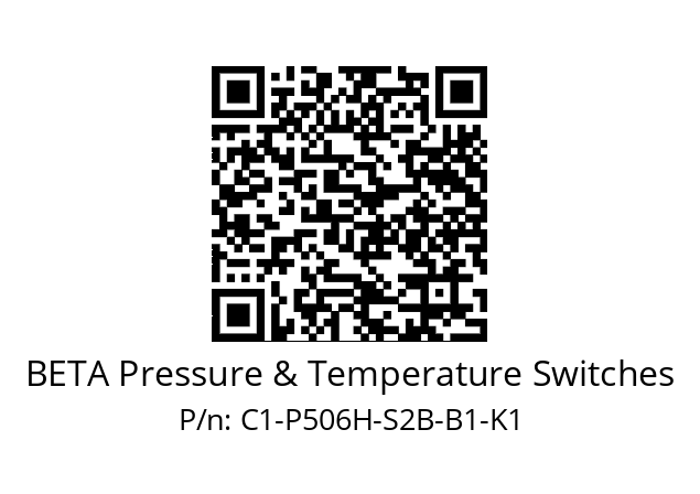   BETA Pressure & Temperature Switches C1-P506H-S2B-B1-K1