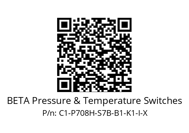   BETA Pressure & Temperature Switches C1-P708H-S7B-B1-K1-I-X