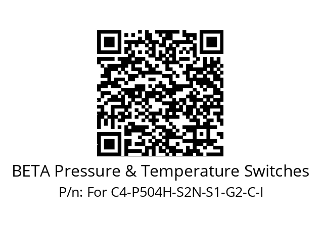   BETA Pressure & Temperature Switches For C4-P504H-S2N-S1-G2-C-I