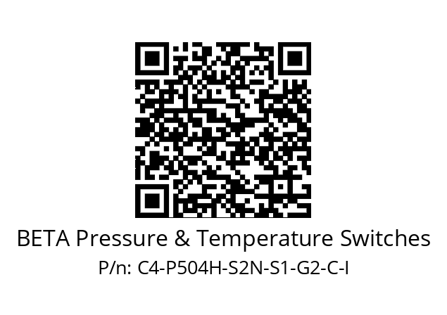   BETA Pressure & Temperature Switches C4-P504H-S2N-S1-G2-C-I