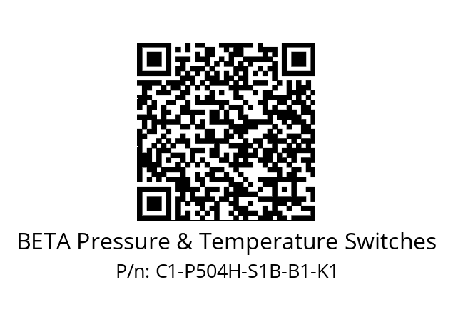   BETA Pressure & Temperature Switches C1-P504H-S1B-B1-K1