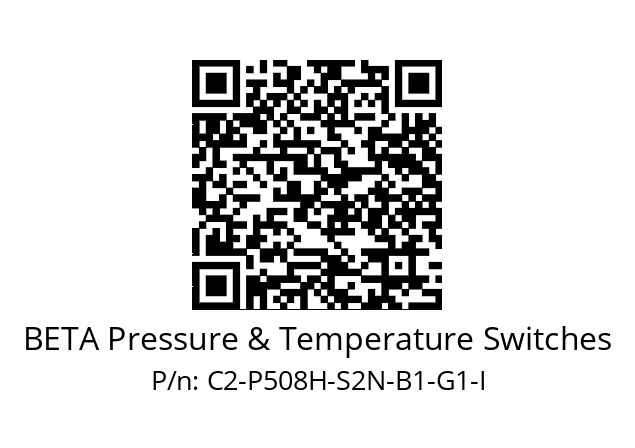   BETA Pressure & Temperature Switches C2-P508H-S2N-B1-G1-I