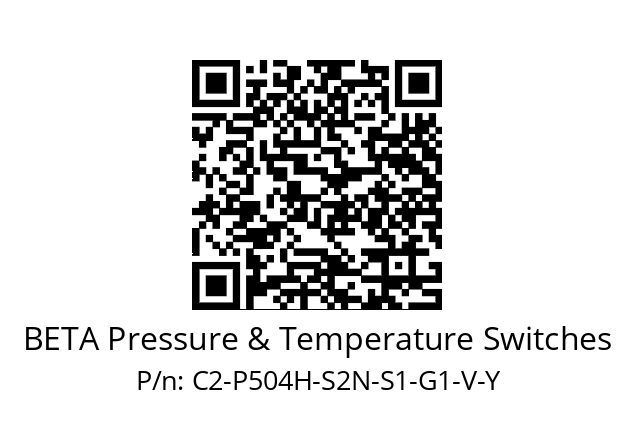   BETA Pressure & Temperature Switches C2-P504H-S2N-S1-G1-V-Y