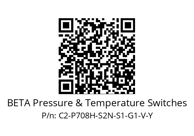   BETA Pressure & Temperature Switches C2-P708H-S2N-S1-G1-V-Y