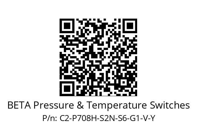   BETA Pressure & Temperature Switches C2-P708H-S2N-S6-G1-V-Y