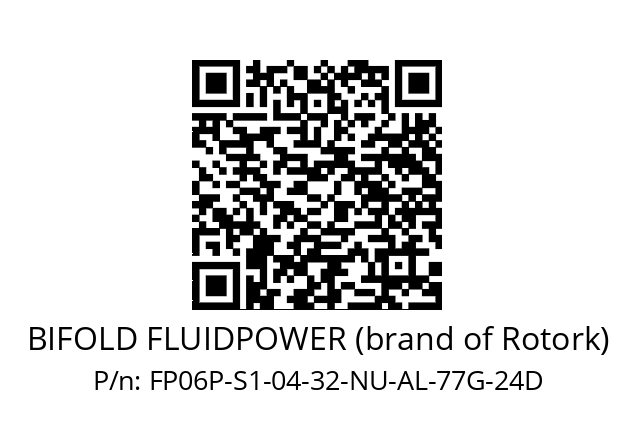   BIFOLD FLUIDPOWER (brand of Rotork) FP06P-S1-04-32-NU-AL-77G-24D