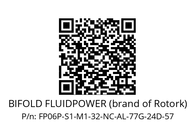   BIFOLD FLUIDPOWER (brand of Rotork) FP06P-S1-M1-32-NC-AL-77G-24D-57