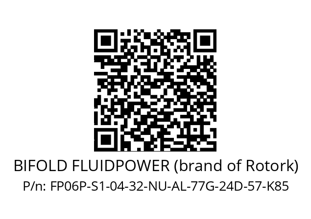   BIFOLD FLUIDPOWER (brand of Rotork) FP06P-S1-04-32-NU-AL-77G-24D-57-K85