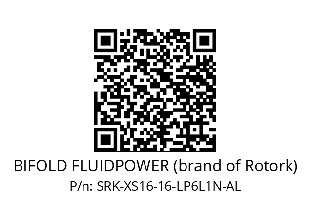   BIFOLD FLUIDPOWER (brand of Rotork) SRK-XS16-16-LP6L1N-AL