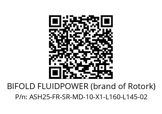   BIFOLD FLUIDPOWER (brand of Rotork) ASH25-FR-SR-MD-10-X1-L160-L145-02