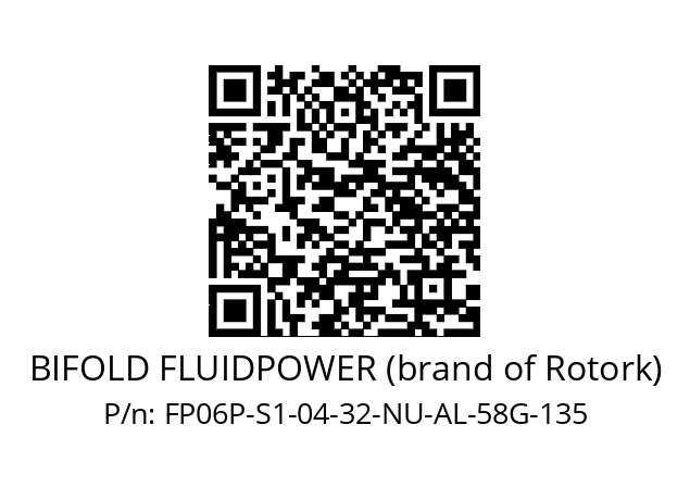   BIFOLD FLUIDPOWER (brand of Rotork) FP06P-S1-04-32-NU-AL-58G-135