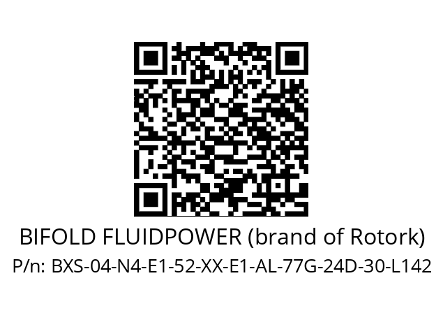   BIFOLD FLUIDPOWER (brand of Rotork) BXS-04-N4-E1-52-XX-E1-AL-77G-24D-30-L142