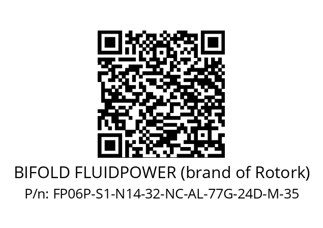   BIFOLD FLUIDPOWER (brand of Rotork) FP06P-S1-N14-32-NC-AL-77G-24D-M-35