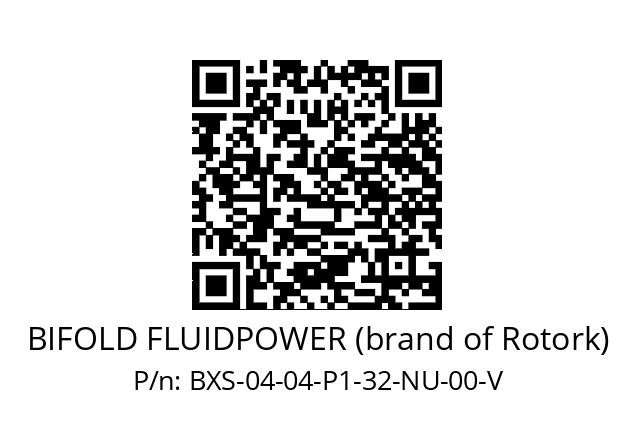   BIFOLD FLUIDPOWER (brand of Rotork) BXS-04-04-P1-32-NU-00-V