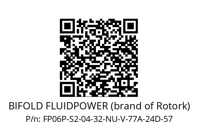   BIFOLD FLUIDPOWER (brand of Rotork) FP06P-S2-04-32-NU-V-77A-24D-57