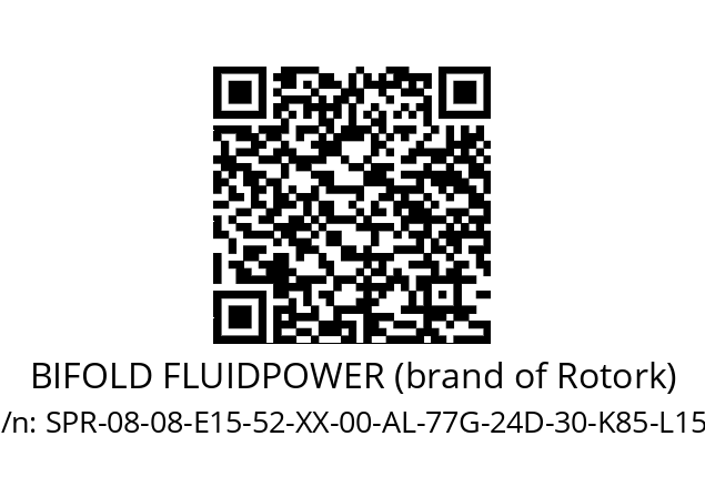   BIFOLD FLUIDPOWER (brand of Rotork) SPR-08-08-E15-52-XX-00-AL-77G-24D-30-K85-L150