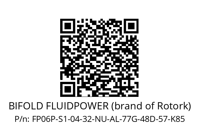   BIFOLD FLUIDPOWER (brand of Rotork) FP06P-S1-04-32-NU-AL-77G-48D-57-K85