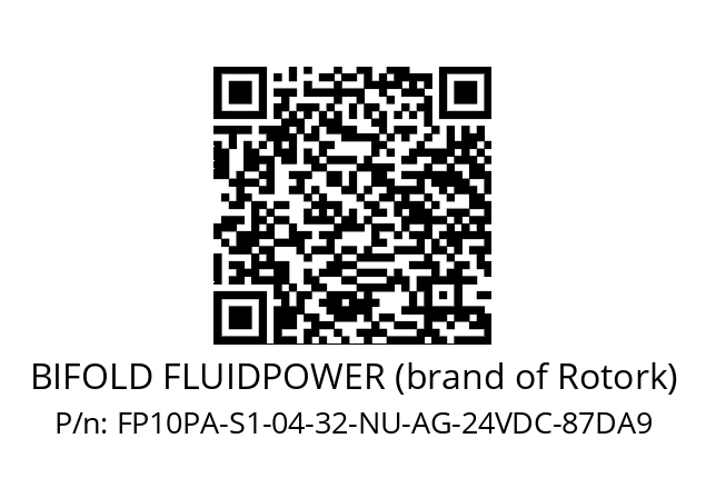   BIFOLD FLUIDPOWER (brand of Rotork) FP10PA-S1-04-32-NU-AG-24VDC-87DA9