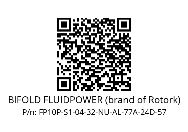   BIFOLD FLUIDPOWER (brand of Rotork) FP10P-S1-04-32-NU-AL-77A-24D-57