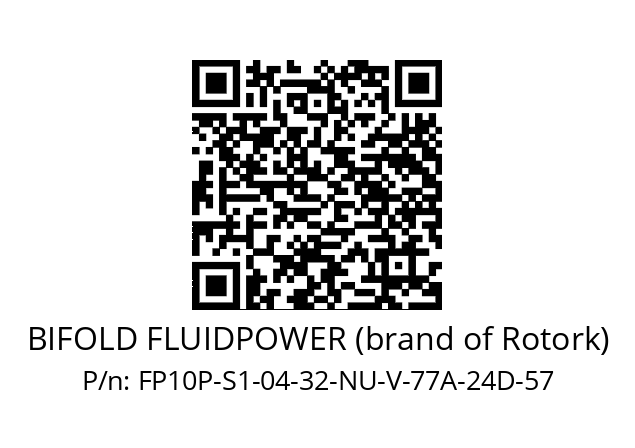   BIFOLD FLUIDPOWER (brand of Rotork) FP10P-S1-04-32-NU-V-77A-24D-57