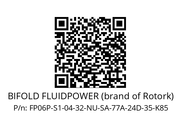   BIFOLD FLUIDPOWER (brand of Rotork) FP06P-S1-04-32-NU-SA-77A-24D-35-K85