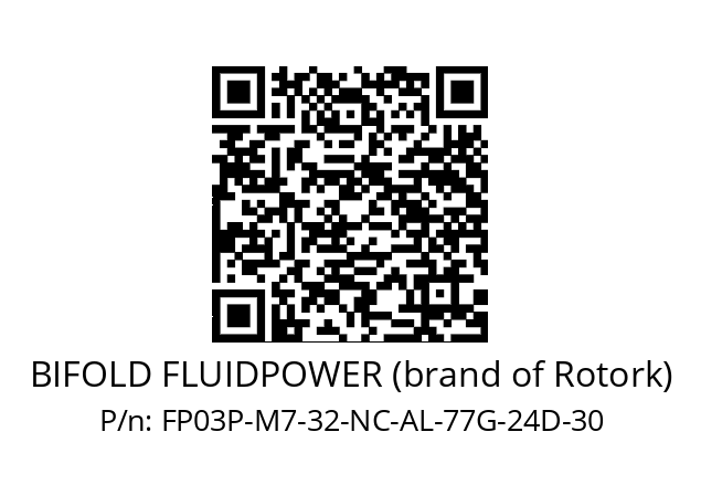   BIFOLD FLUIDPOWER (brand of Rotork) FP03P-M7-32-NC-AL-77G-24D-30