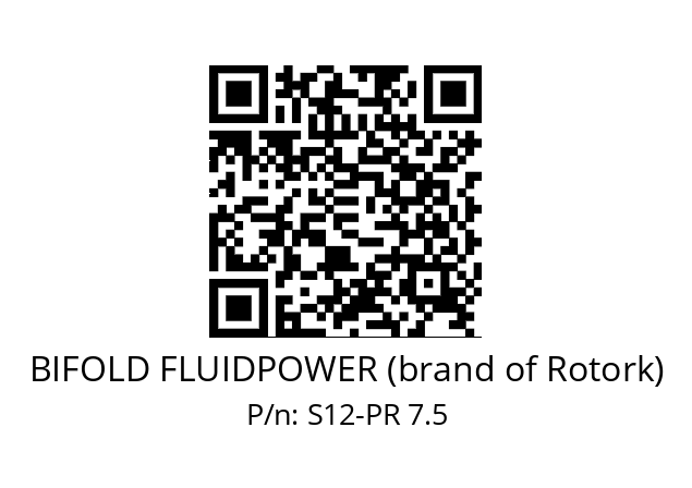   BIFOLD FLUIDPOWER (brand of Rotork) S12-PR 7.5