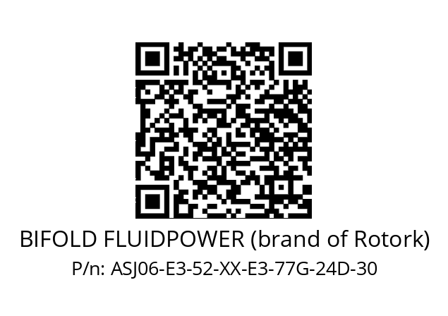   BIFOLD FLUIDPOWER (brand of Rotork) ASJ06-E3-52-XX-E3-77G-24D-30