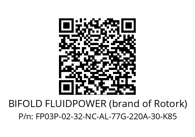   BIFOLD FLUIDPOWER (brand of Rotork) FP03P-02-32-NC-AL-77G-220A-30-K85