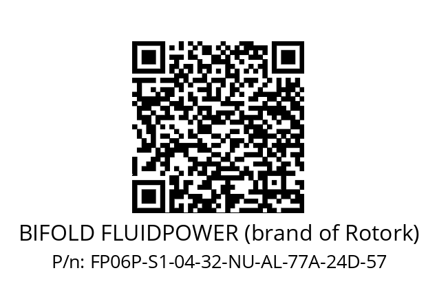   BIFOLD FLUIDPOWER (brand of Rotork) FP06P-S1-04-32-NU-AL-77A-24D-57