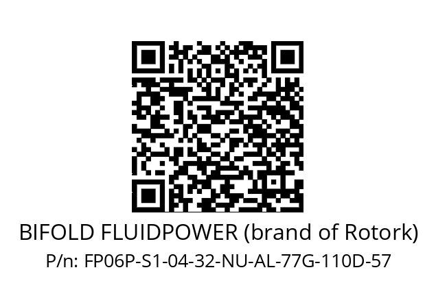   BIFOLD FLUIDPOWER (brand of Rotork) FP06P-S1-04-32-NU-AL-77G-110D-57