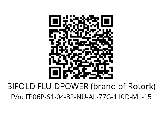   BIFOLD FLUIDPOWER (brand of Rotork) FP06P-S1-04-32-NU-AL-77G-110D-ML-15