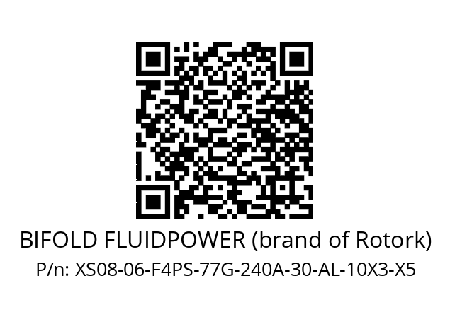   BIFOLD FLUIDPOWER (brand of Rotork) XS08-06-F4PS-77G-240A-30-AL-10X3-X5