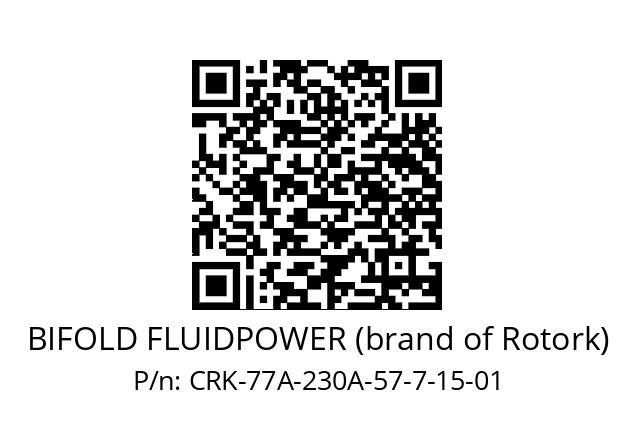   BIFOLD FLUIDPOWER (brand of Rotork) CRK-77A-230A-57-7-15-01