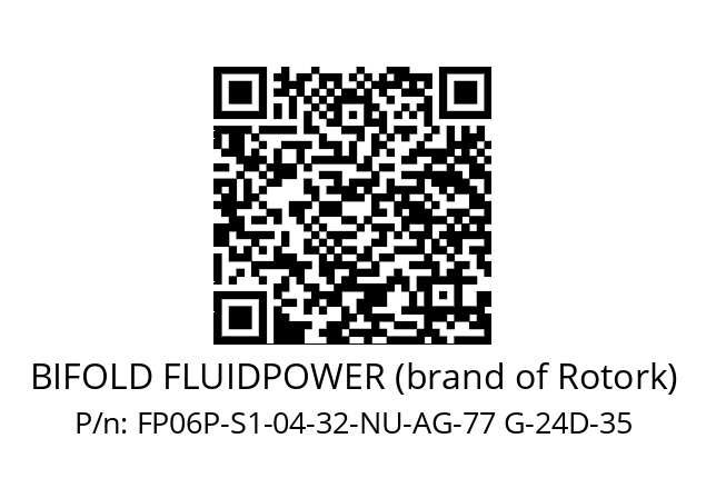   BIFOLD FLUIDPOWER (brand of Rotork) FP06P-S1-04-32-NU-AG-77 G-24D-35