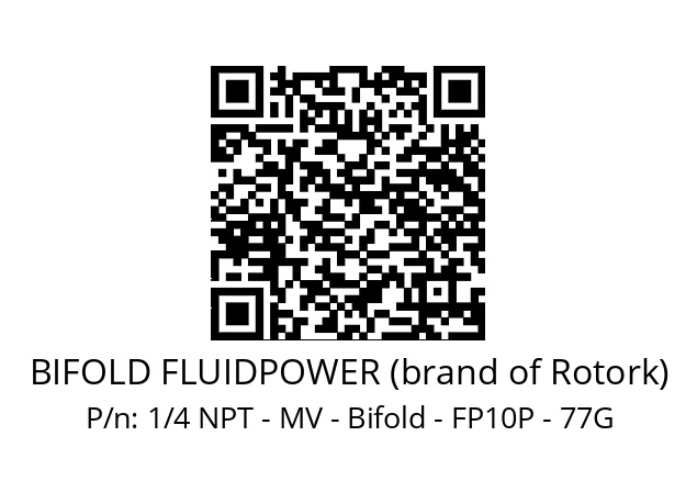   BIFOLD FLUIDPOWER (brand of Rotork) 1/4 NPT - MV - Bifold - FP10P - 77G