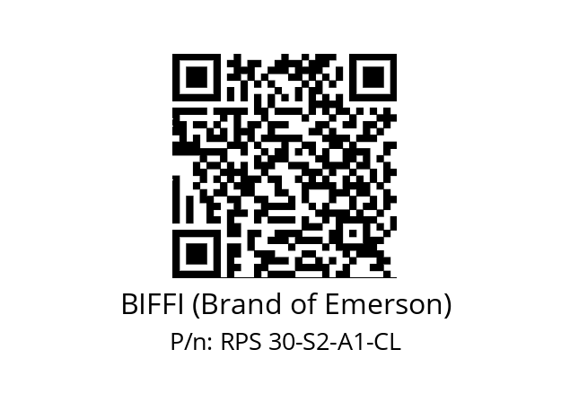   BIFFI (Brand of Emerson) RPS 30-S2-A1-CL