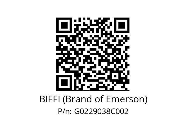   BIFFI (Brand of Emerson) G0229038C002