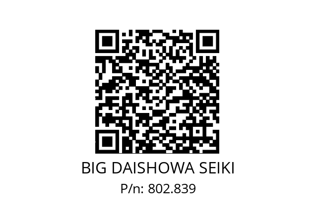  ERC11-3.75AA BIG DAISHOWA SEIKI 802.839