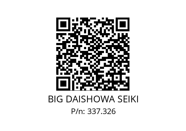  WB26/78XCKS6 BIG DAISHOWA SEIKI 337.326