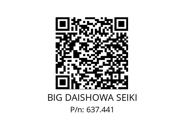  41/54RW41CC09 BIG DAISHOWA SEIKI 637.441