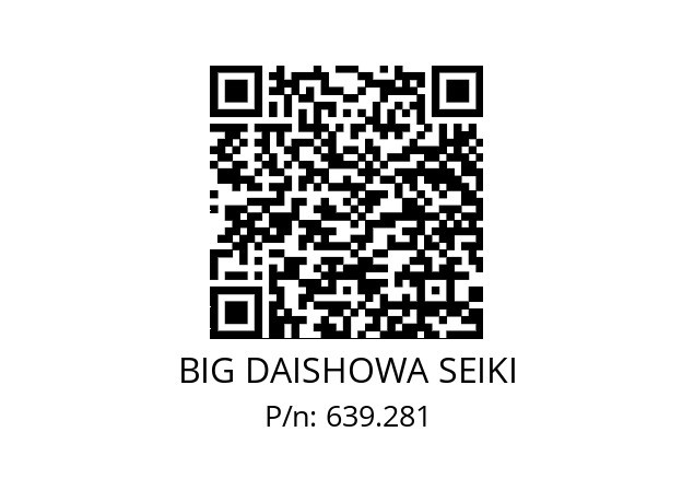  ETL156/184SW148WC06 / S BIG DAISHOWA SEIKI 639.281