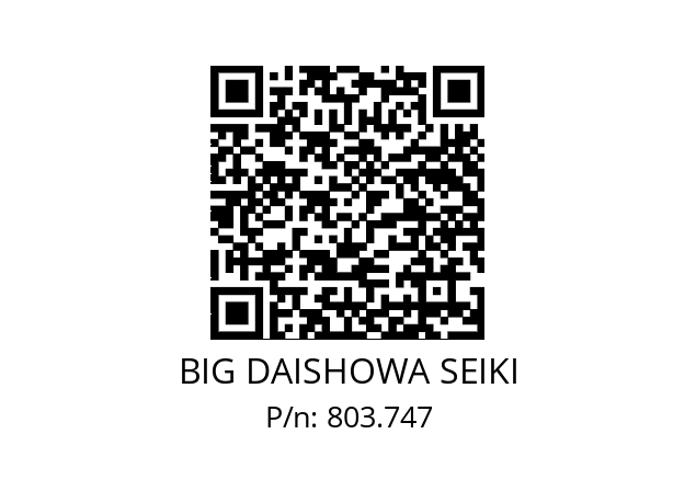  HDA10-08015 BIG DAISHOWA SEIKI 803.747